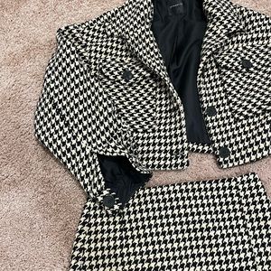 Dynamite cropped jacket and mini skirt set